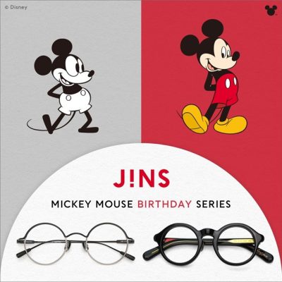JINS：<br>ディズニー100をテーマにしたJINSのメガネコレクションに新作3シリーズを追加！目玉はミッキーマウスのお誕生日を記念した特別なモデル！